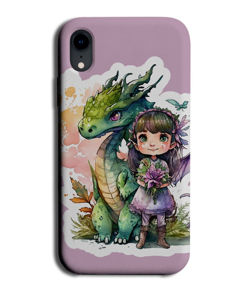 Little Girl And Her Dragon Phone Case Cover Dinosaur Cartoon Sticker Print AM95