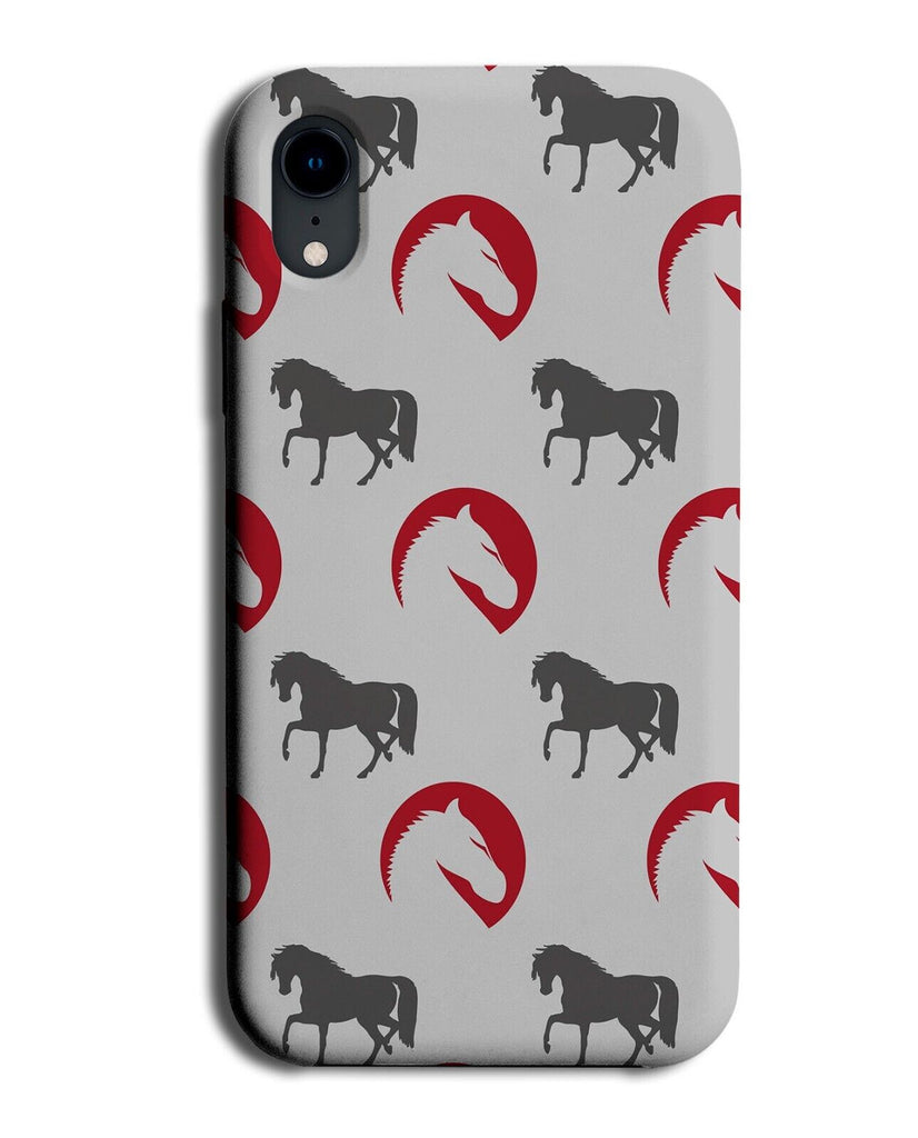 Horses Pattern Phone Case Cover Silhouette Silhouettes Horse Head Heads AT39