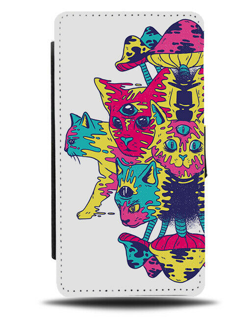Psychedelic Colourful Cartoon Trippy Cat Design Phone Cover Case Cats Faces J119