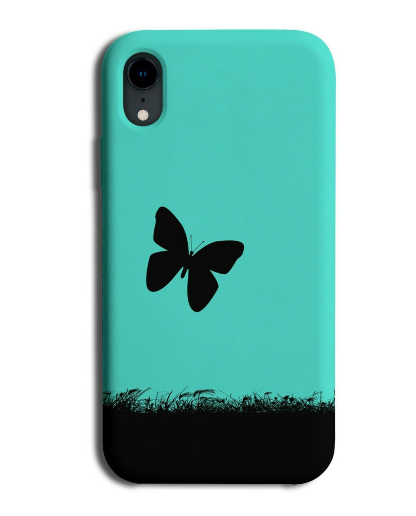 Butterfly Silhouette Phone Case Cover Butterflies Turquoise Green i262