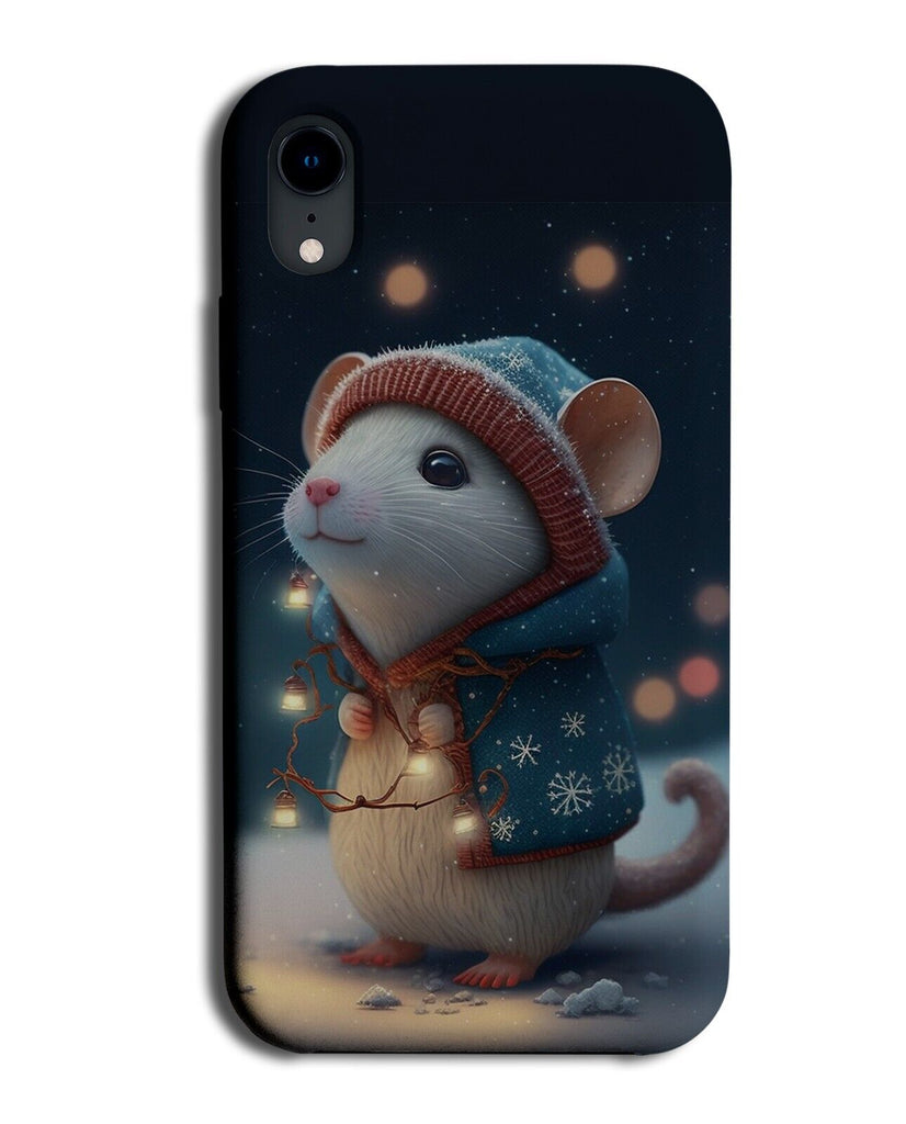 Christmas White Mouse Phone Case Cover Mice Hat Novelty Picture Card Gift CV55