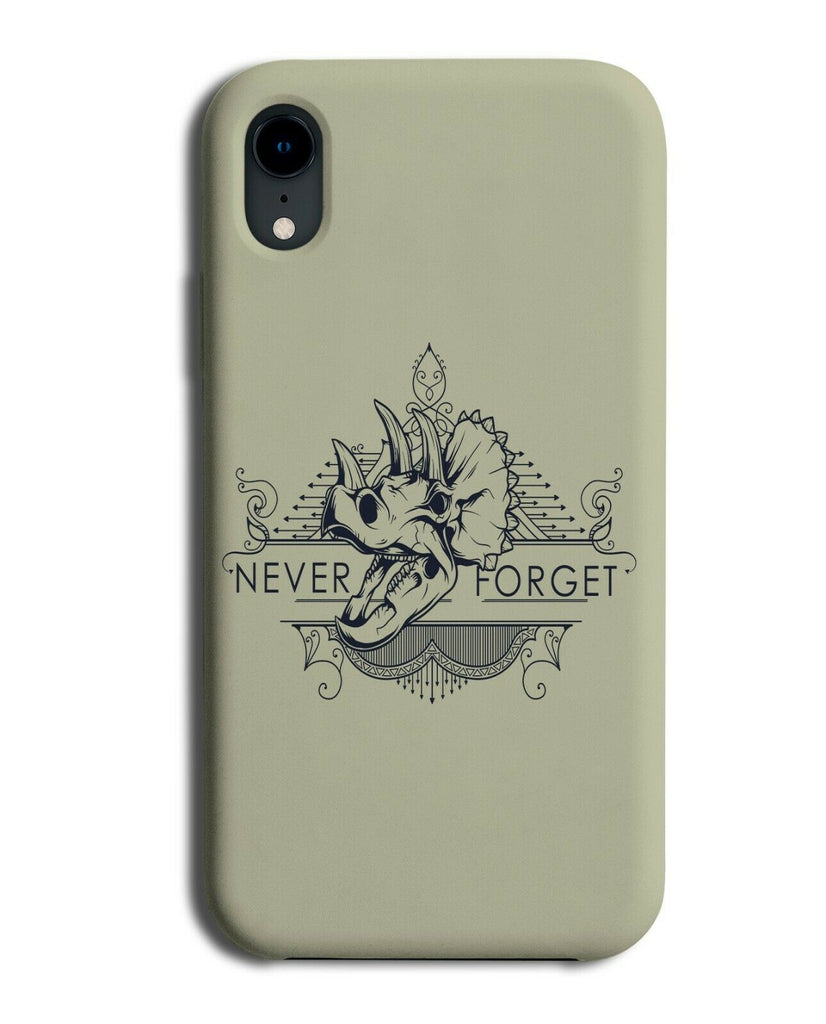 Never Forget Phone Case Cover Vintage Retro Triceratops Dinosaur E478