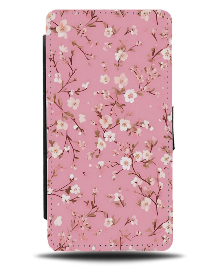 Baby Pink Floral Shabby Chic Design Flip Wallet Case Flowers Shabbiness CJ75