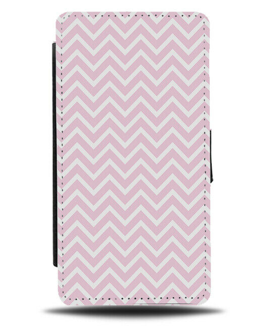 White and Baby Pink Fun Stripes Flip Wallet Case Striped Pattern Design E839