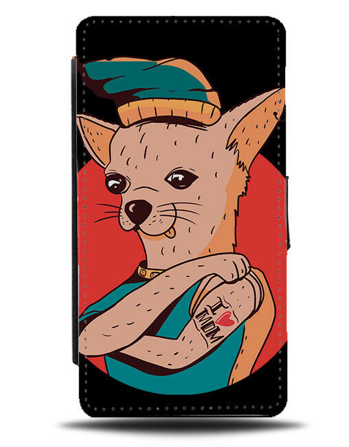 Funny Tattooed Chihuahua Flip Wallet Case Chihuahuas Dog Tattoo Tattoos E694