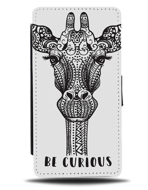 Tribal Giraffe Head Flip Wallet Case Tattoo Design Tribalistic Giraffes J455