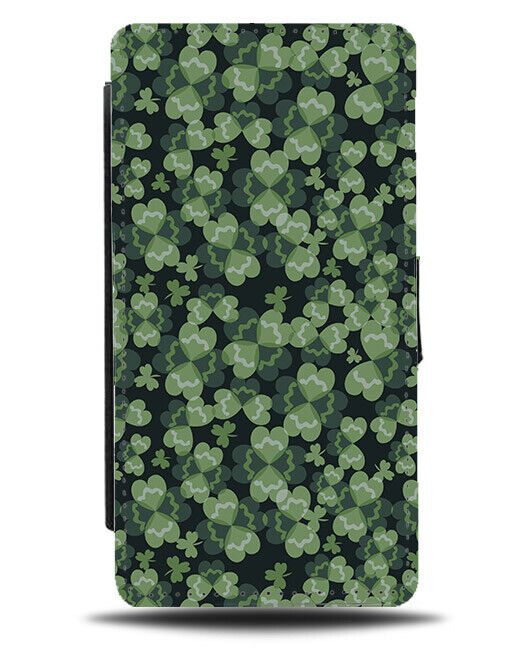 Irish Cloverleaf Pattern Flip Wallet Case Ireland Cloverleaves Clover Leaf N583