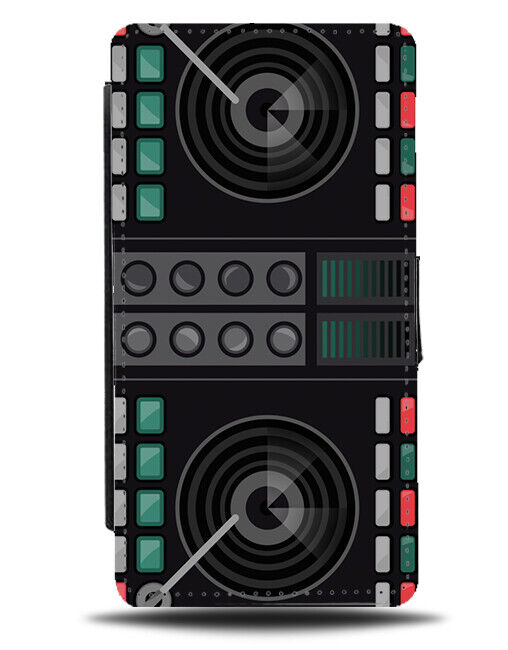 Cartoon DJ Decks and Button Picture Phone Cover Case Deck Set Black J281