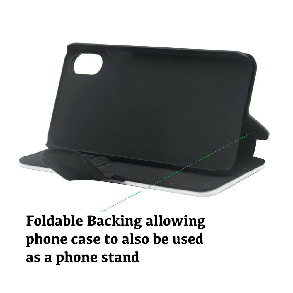 Gorilla Face Flip Wallet Phone Case Design Black and Grey Design Scary Big E383