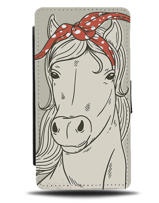 Horse Retro Pin Up Girl Flip Wallet Case Model Pinnie Girls Bandana Horses J498