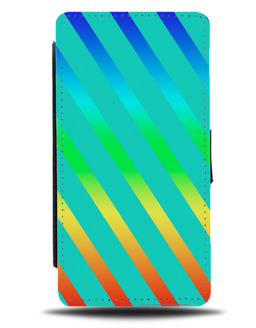 Turquoise Green With Multicoloured Flip Cover Wallet Phone Case Multicolour i820