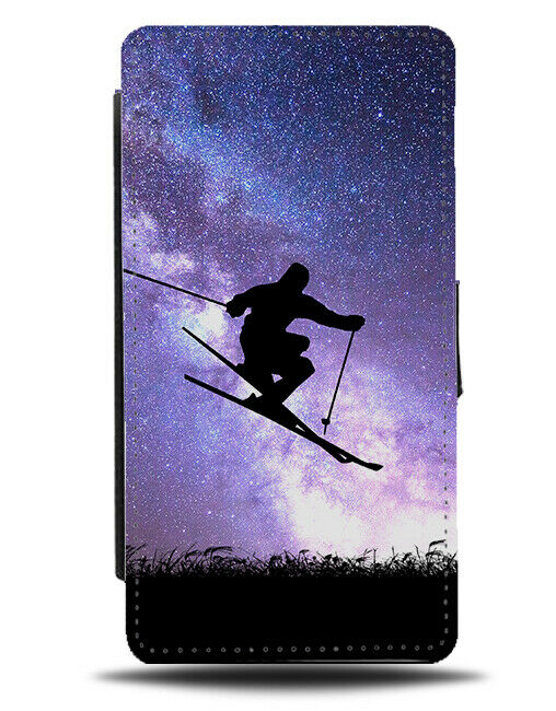 Skiing Flip Cover Wallet Phone Case Ski Ski's Skiboard Board Galaxy Moon i748