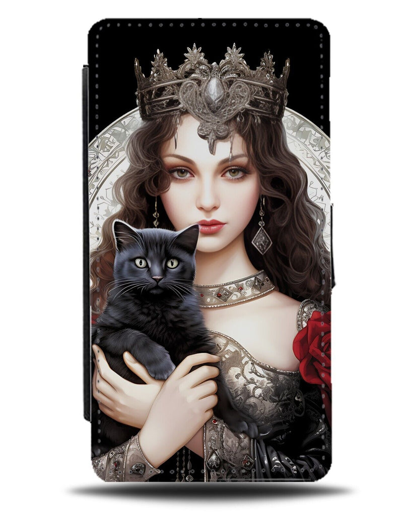 Dark Princess Flip Wallet Case Witch Witches Cat Goth Gothic Black Cat CE89