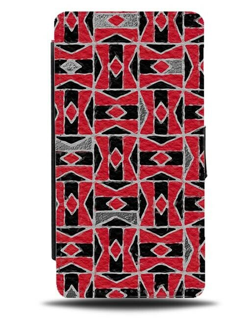 Grey Red and Black Arrowed Pattern Print Flip Wallet Case Arrow Arrows F177