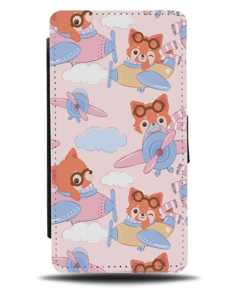 Red Panda Flying Airplanes Flip Wallet Case Airplane Plane Planes Pandas CC30