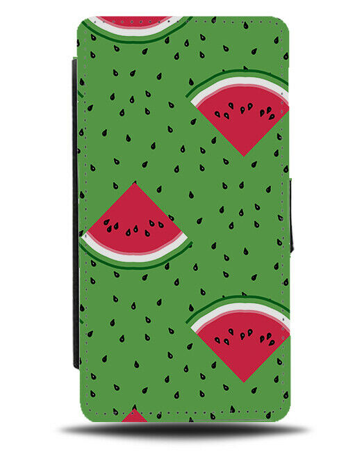 Green Seeded Watermelon Flip Wallet Case Seeds Slice 3D Design Print E811