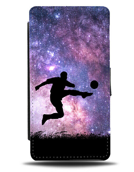 Football Flip Cover Wallet Phone Case Footballs Ball Footballer Space Stars i716