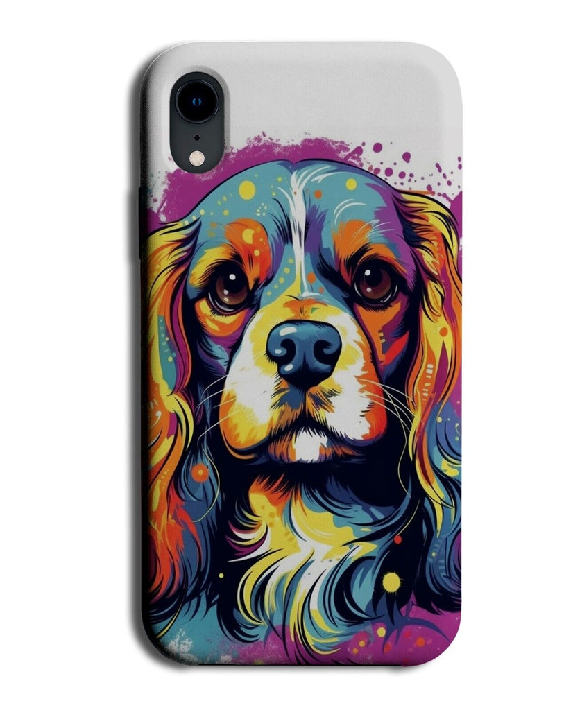 Colourful Cavalier Dog Phone Case Cover Cute Face Graffiti Spaniel King DB76