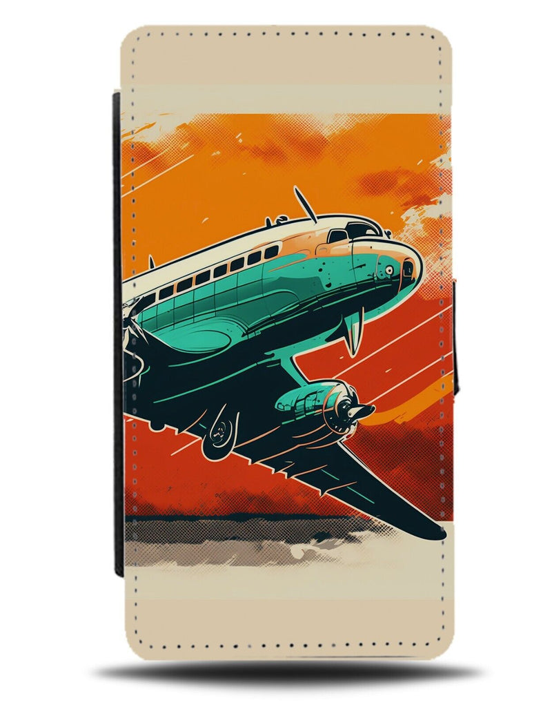 Airplane Art Flip Wallet Case Plane Planes Jumbo Jet Classic Old Picture BY71