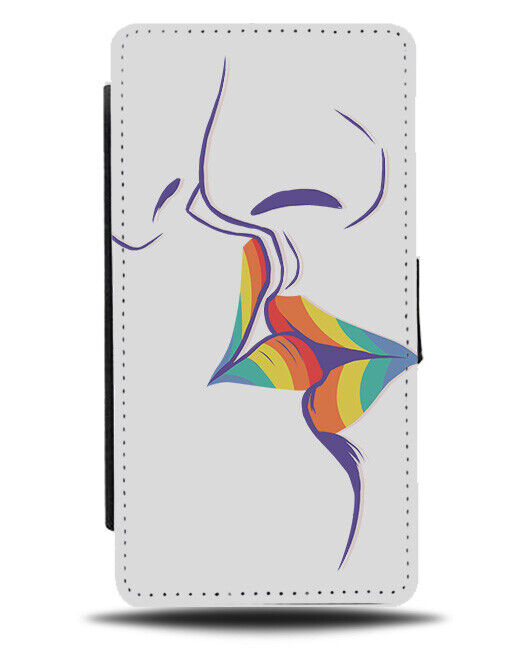 Pride Kiss Flip Wallet Case Lips Rainbow Proud Lips Kisses Gift Present K140