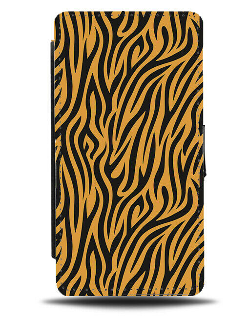 Tiger Skin Print Flip Wallet Case Pattern Colour Animal Safari Theme Style H359