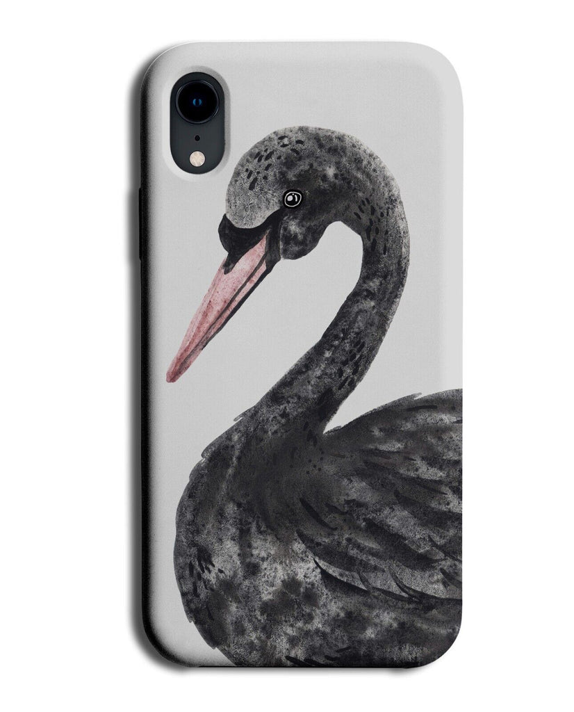 Black Swan Watercolour Phone Case Cover Swans Bird Goose Geese Goose's Q898E