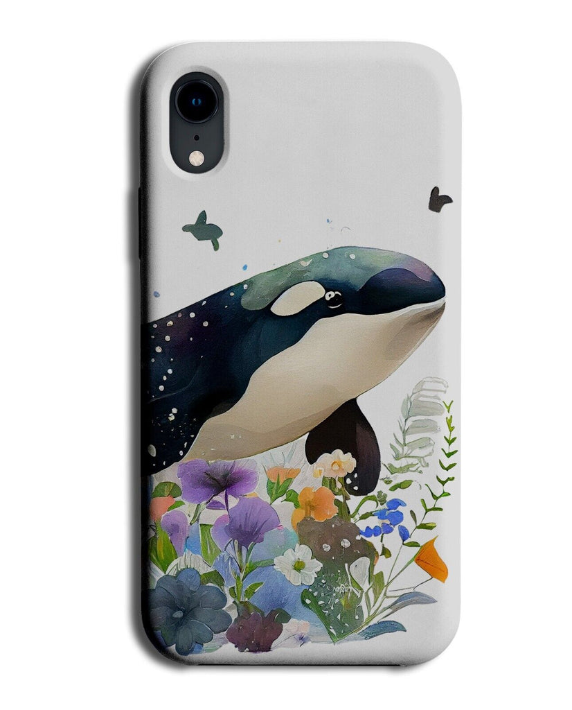 Killer Whale Flowers Phone Case Cover Flower Floral Orca Orcas Flowerbed AL59