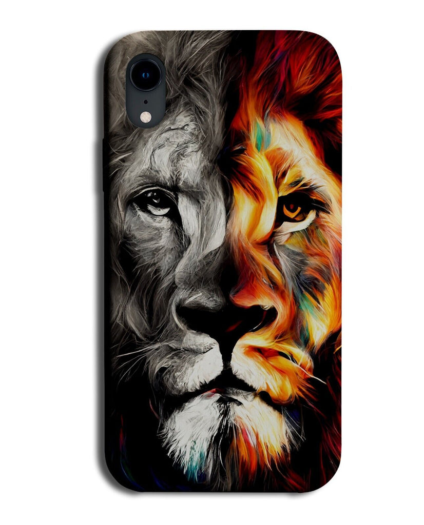 Lion Two Faces Phone Case Cover Faced Lions Head Black and White Animal AV08