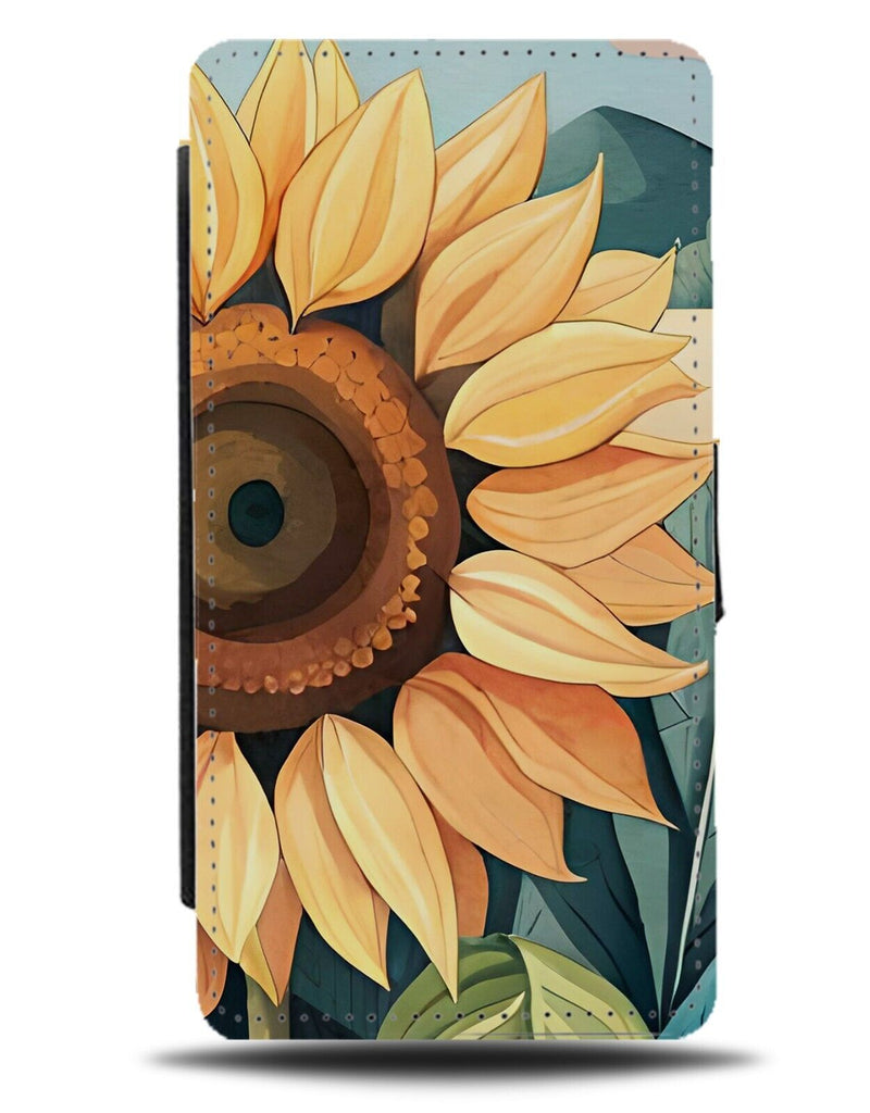 Cartoon Large Sunflower Flip Wallet Case Sunflowers Sun Flower Petal Petals CX95
