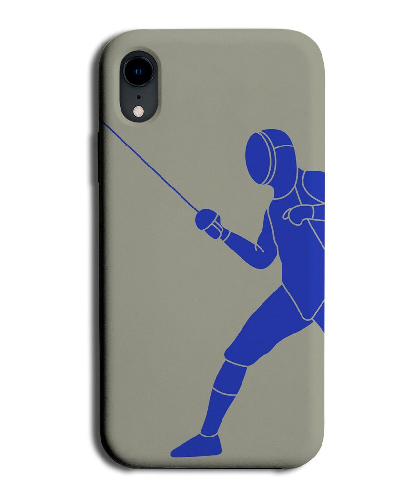 Fencing Silhouette Phone Case Cover Fencer Sport Swordsman Blue Male Mens Q318