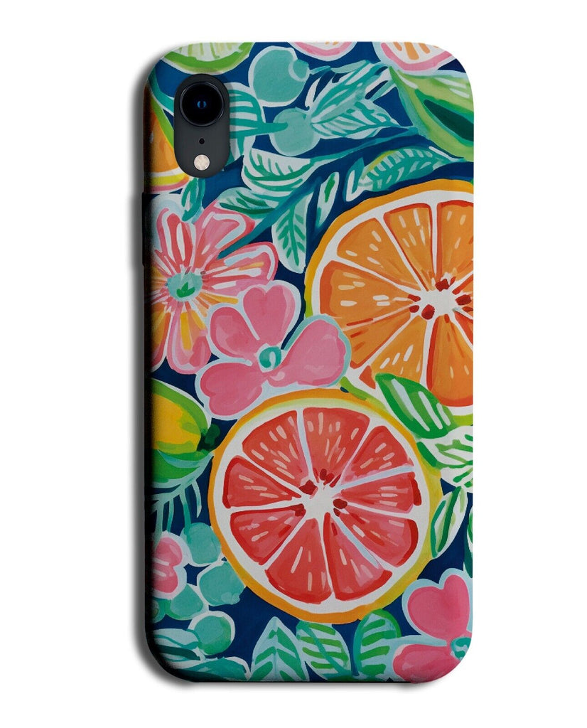 Colourful Retro Tropical Fruit Bowl Phone Case Cover Fruits Slices Pattern CS47