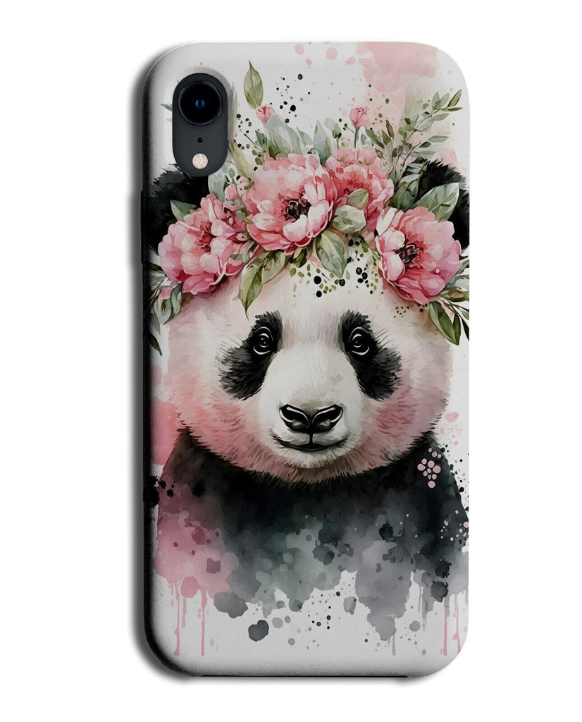 Giant Panda In Flower Crown Phone Case Cover Floral Boho Watercolour Pandas BD09