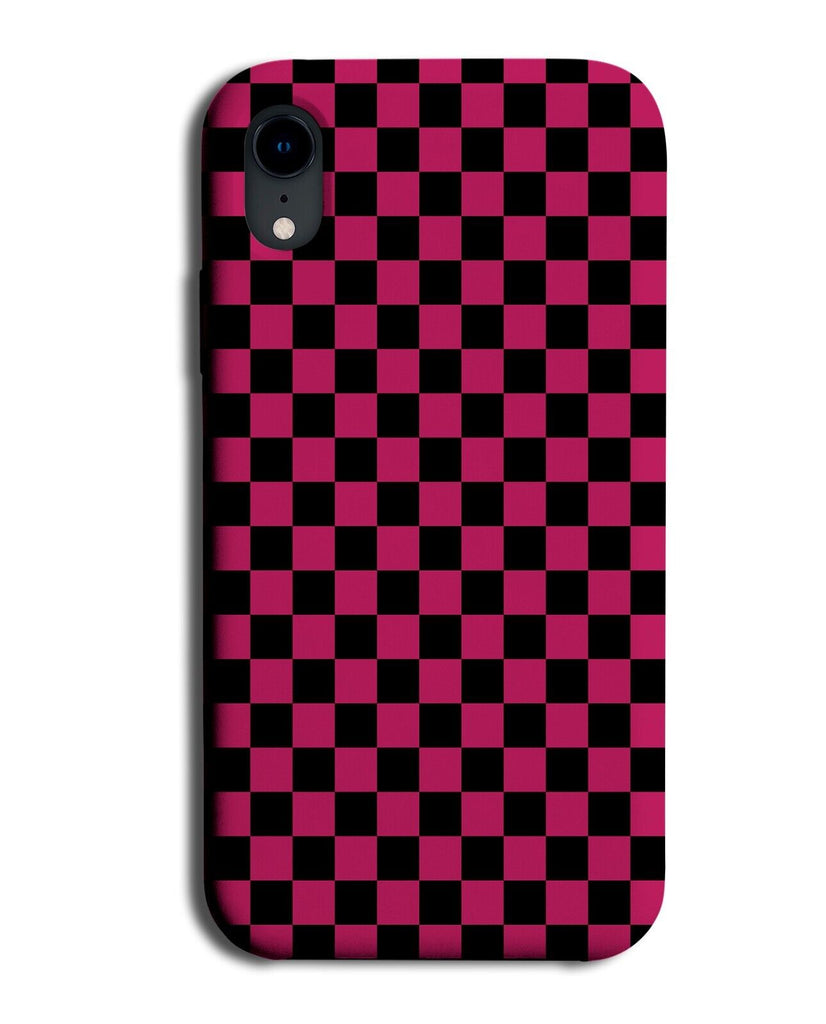 Hot Pink and Black Chequered Squares Phone Case Cover Square Punk Princess CJ61