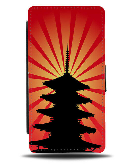 Rising Sun Silhouette Flip Cover Wallet Phone Case Japan Japanese Sunset si390