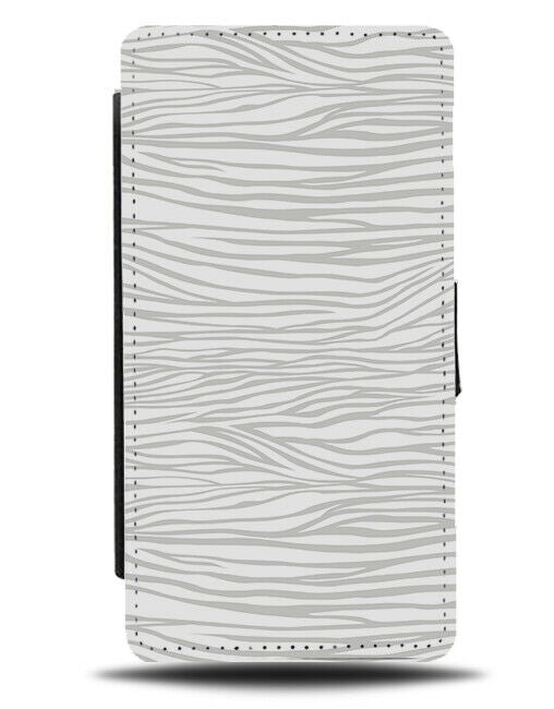 Grey and White Animal Stripes Flip Wallet Case Lines Safari Print Africa F114