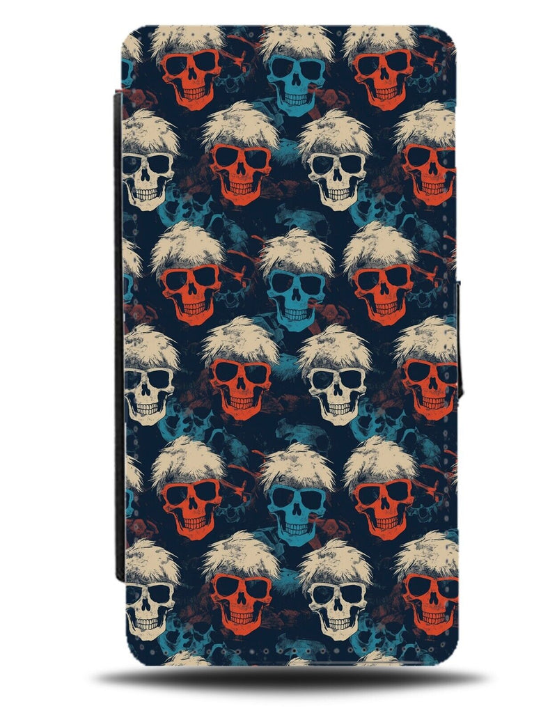Hipster Colourful Skulls Flip Wallet Case Skull Hipsters In Glasses Funny CA35