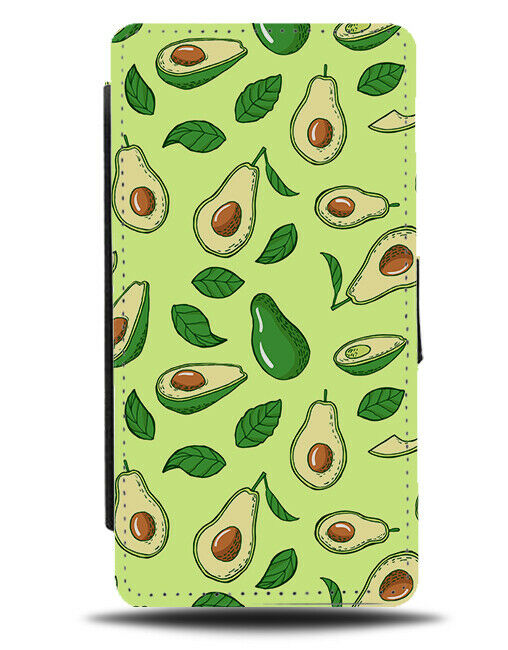 Avocado Pattern Flip Wallet Case Avocados Slices Pip Print Wallpaper Posh E823