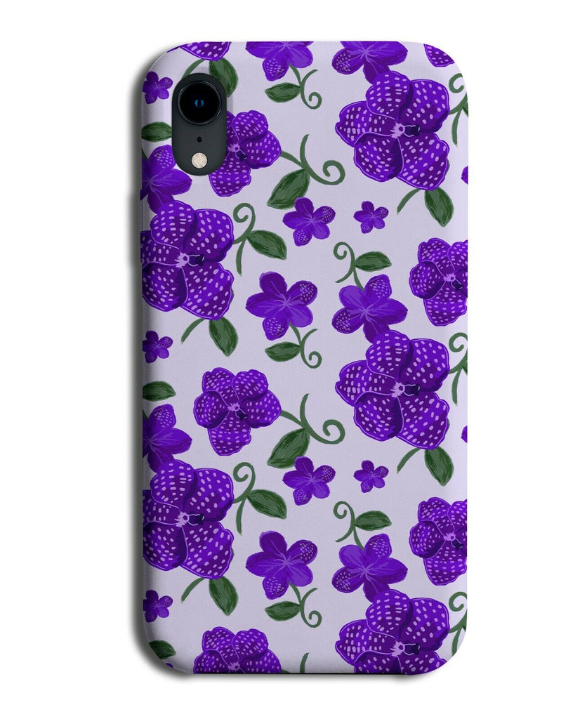 Purple Colour Polka Dot Floral Print Phone Case Cover Lilac Violet Violets E575