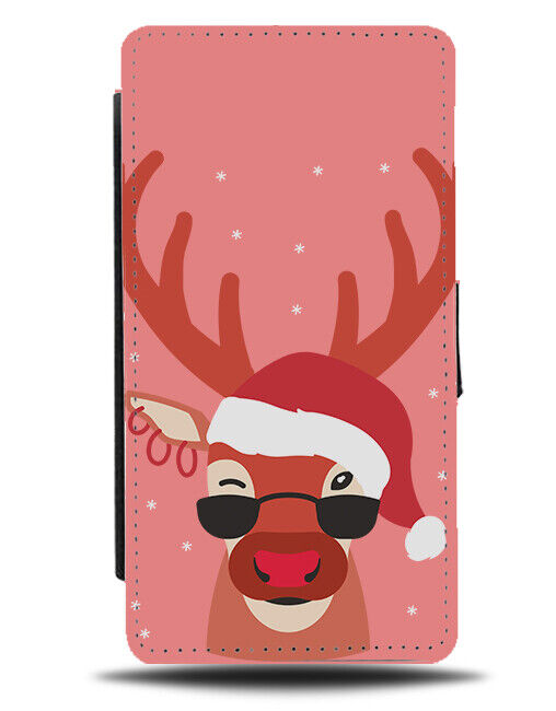Gangster Reindeer Flip Wallet Case Gangsta Reindeers Sunglasses Christmas N737