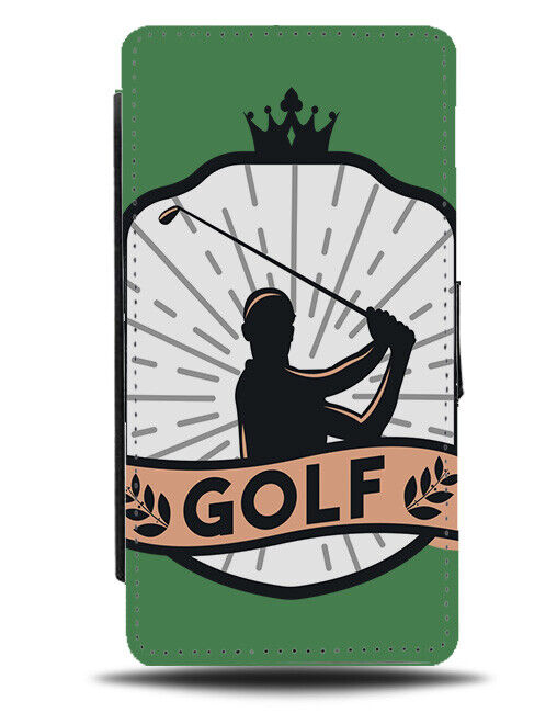 Golf Badge Emblem Flip Wallet Case Shape Golfs Golfing Silhouette Mens Boys J470