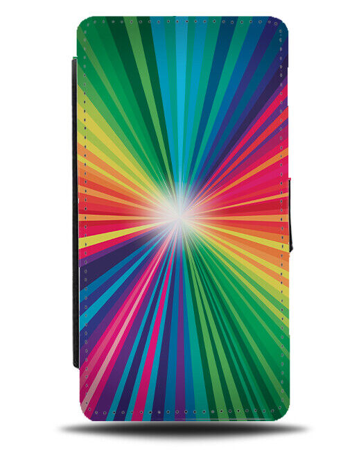 Colourful Shinning Light Spirals Flip Wallet Case Psychedelic Picture K204