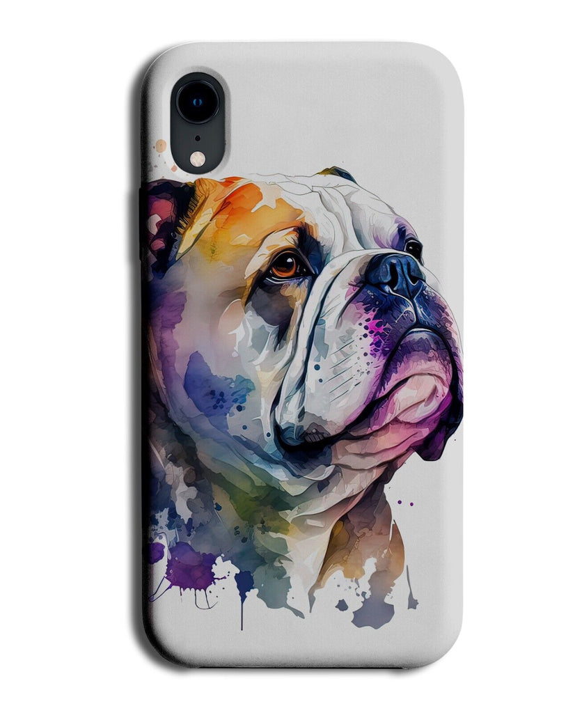 Colourful Watercolor Bulldog Artwork Phone Case Cover Art Bull Dog Picture BC71