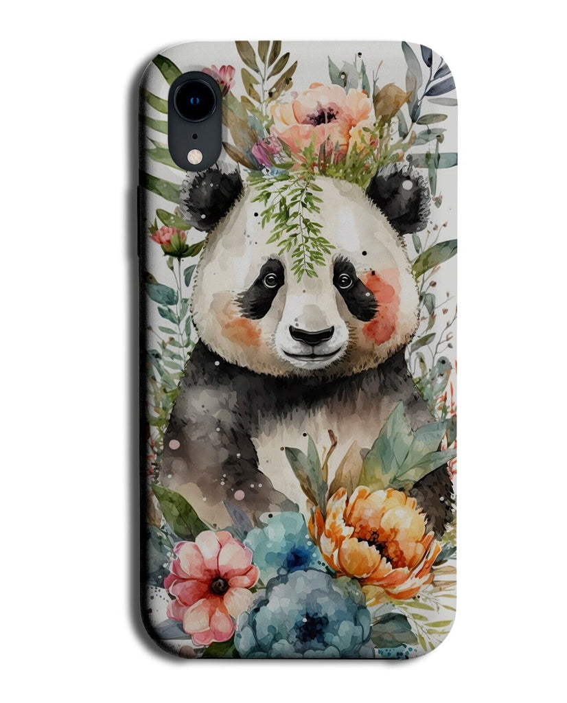 Panda Covered In Flowers Phone Case Cover Animal Watercolour Pandas Floral AG74