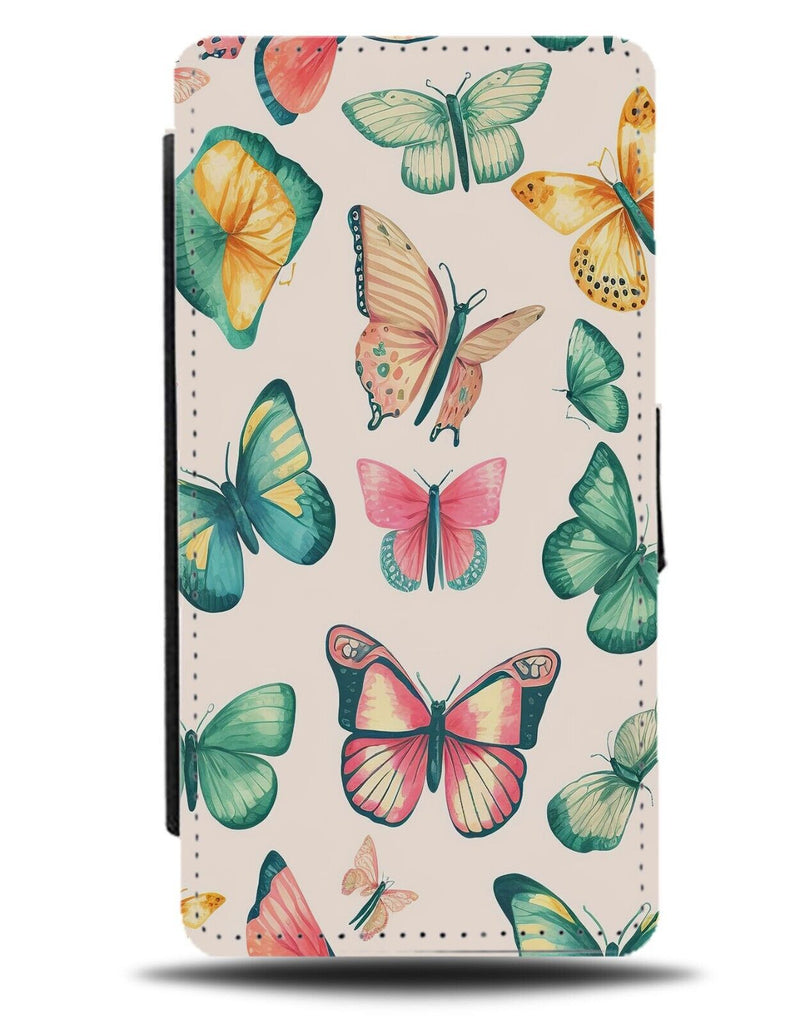 Butterfly Flip Wallet Case Butterflies Wings Colourful Autumn Moth Spring BD24