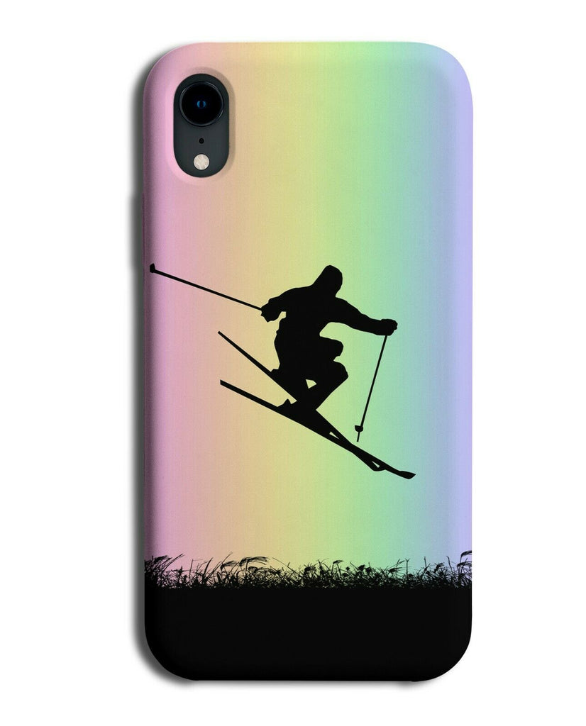 Skiing Phone Case Cover Ski Ski's Skiboard Board Colourful Rainbow i664