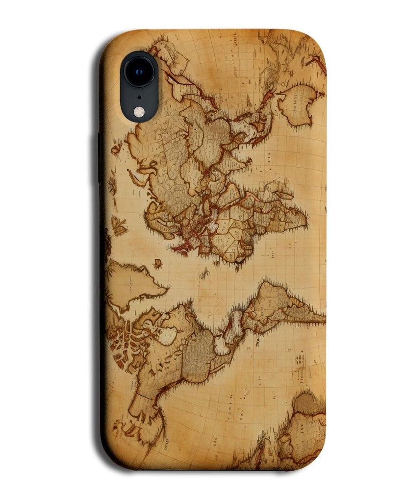 Vintage Style World Map Phone Case Cover Design Photo Land Sea Maps Print DD96
