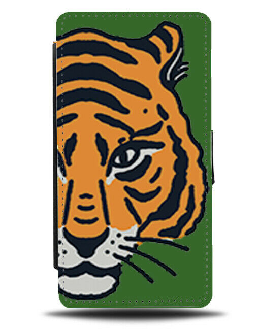 Childrens Tiger Close Up Face Picture Flip Wallet Case Tigers Kids Cartoon H258