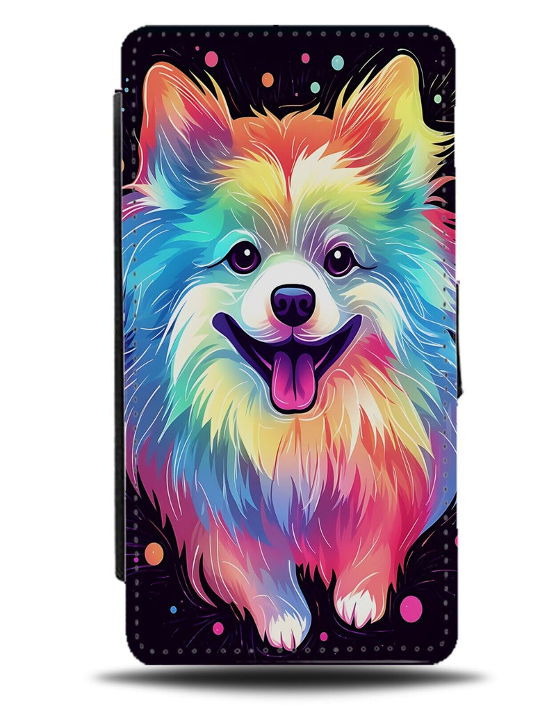 Colourful Pomeranian Dog Flip Wallet Case Dogs Pomeranian Pop Art Vibrant DH35