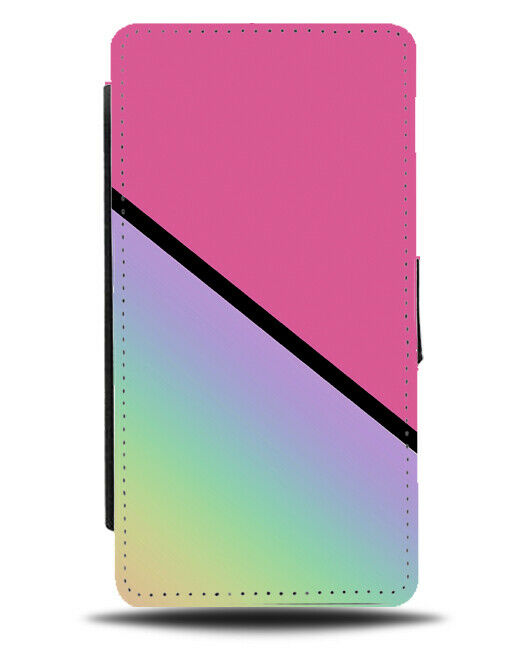 Hot Pink and Rainbow Flip Cover Wallet Phone Case Style Girls Gothic Goth i426