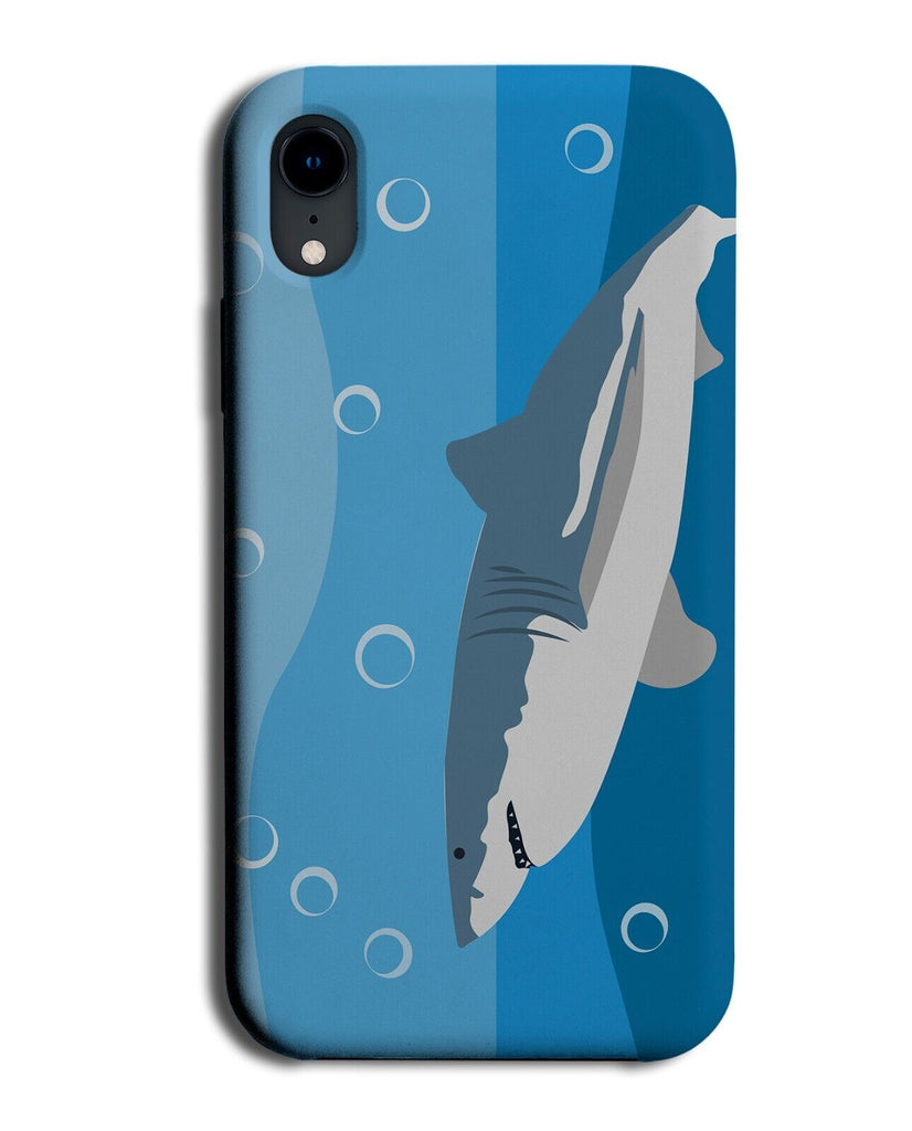 Cartoon Swimming Shark Phone Case Cover Sharks Great White Greatwhite Blue AS88